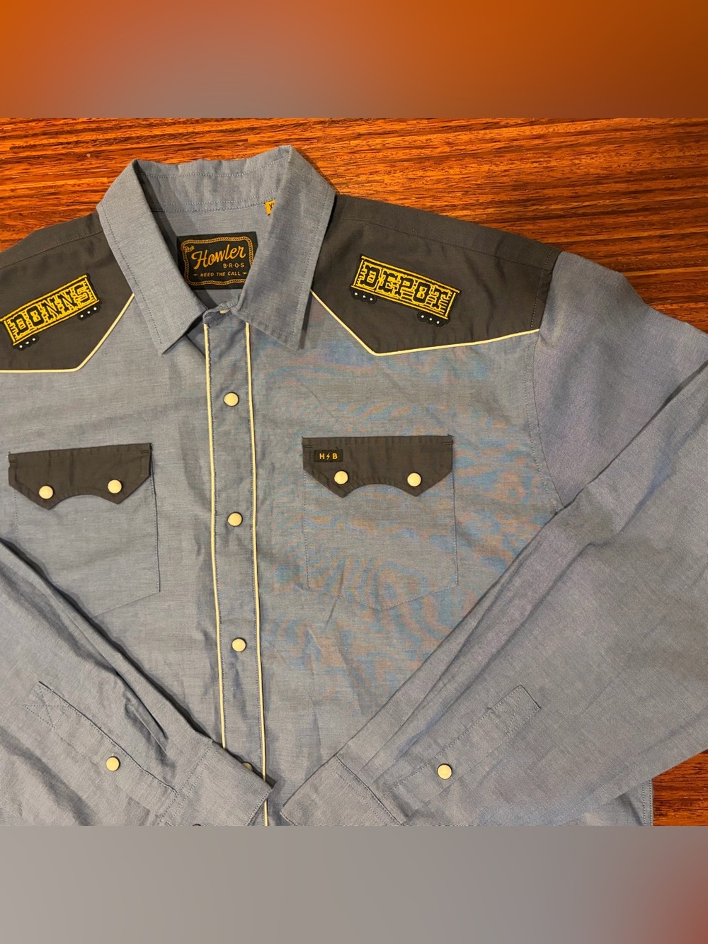 Howler Brothers Crosscut Deluxe Donn's Depot Pearl Snap Shirt XL Rare - Picture 3 of 8
